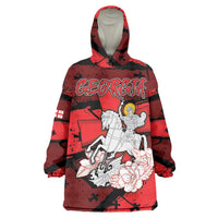 Personalized Georgia Wearable Blanket Hoodie Patron Saint Symbol - Wonder Print Shop