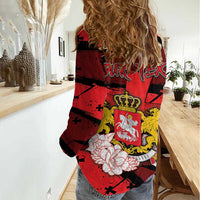 Personalized Georgia Women Casual Shirt Patron Saint Symbol - Wonder Print Shop