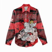 Personalized Georgia Women Casual Shirt Patron Saint Symbol - Wonder Print Shop