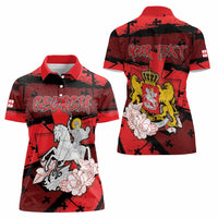 Personalized Georgia Women Polo Shirt Patron Saint Symbol - Wonder Print Shop