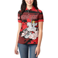 Personalized Georgia Women Polo Shirt Patron Saint Symbol - Wonder Print Shop