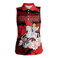 Personalized Georgia Women Sleeveless Polo Shirt Patron Saint Symbol - Wonder Print Shop