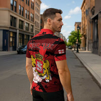 Personalized Georgia Zipper Polo Shirt Patron Saint Symbol - Wonder Print Shop