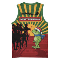 Merry Resistmas Basketball Jersey Resist Portland Frog - Wonder Print Shop