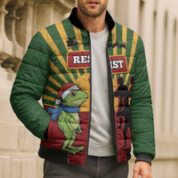 Merry Resistmas Bomber Puffer Jacket Resist Portland Frog - Wonder Print Shop