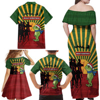 Merry Resistmas Family Matching Off Shoulder Maxi Dress and Hawaiian Shirt Resist Portland Frog - Wonder Print Shop