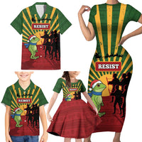 Merry Resistmas Family Matching Short Sleeve Bodycon Dress and Hawaiian Shirt Resist Portland Frog - Wonder Print Shop