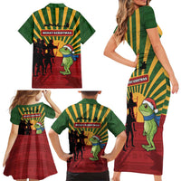 Merry Resistmas Family Matching Short Sleeve Bodycon Dress and Hawaiian Shirt Resist Portland Frog - Wonder Print Shop
