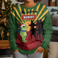 Merry Resistmas Kid Ugly Christmas Sweater Resist Portland Frog - Wonder Print Shop