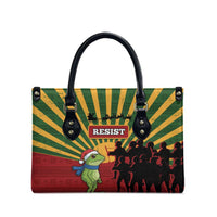 Merry Resistmas Leather Bag Resist Portland Frog - Wonder Print Shop