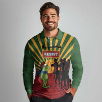 Merry Resistmas Long Sleeve Polo Shirt Resist Portland Frog - Wonder Print Shop