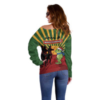Merry Resistmas Off Shoulder Sweater Resist Portland Frog - Wonder Print Shop