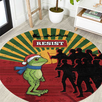 Merry Resistmas Round Carpet Resist Portland Frog - Wonder Print Shop