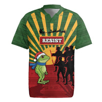 Merry Resistmas Rugby Jersey Resist Portland Frog - Wonder Print Shop