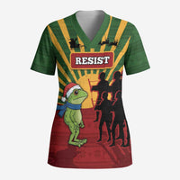 Merry Resistmas Scrub Top Resist Portland Frog - Wonder Print Shop