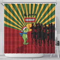 Merry Resistmas Shower Curtain Resist Portland Frog - Wonder Print Shop