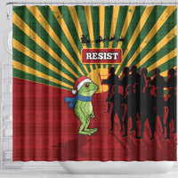 Merry Resistmas Shower Curtain Resist Portland Frog - Wonder Print Shop