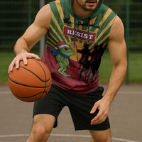 Merry Resistmas Sleeveless Hoodie Resist Portland Frog - Wonder Print Shop
