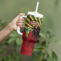 Merry Resistmas Tumbler With Handle Resist Portland Frog - Wonder Print Shop