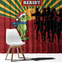 Merry Resistmas Window Curtain Resist Portland Frog - Wonder Print Shop