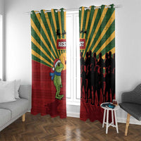 Merry Resistmas Window Curtain Resist Portland Frog - Wonder Print Shop