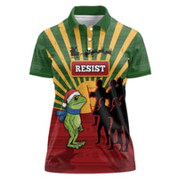 Merry Resistmas Women Polo Shirt Resist Portland Frog - Wonder Print Shop