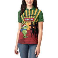 Merry Resistmas Women Polo Shirt Resist Portland Frog - Wonder Print Shop