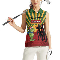 Merry Resistmas Women Sleeveless Polo Shirt Resist Portland Frog - Wonder Print Shop