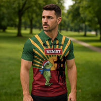 Merry Resistmas Zipper Polo Shirt Resist Portland Frog - Wonder Print Shop