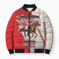 Horse Racing Christmas Bomber Puffer Jacket Giddy Up Pick Up Your Feet - Wonder Print Shop