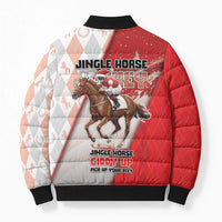 Horse Racing Christmas Bomber Puffer Jacket Giddy Up Pick Up Your Feet - Wonder Print Shop