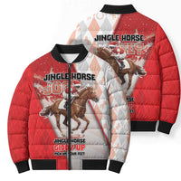 Horse Racing Christmas Bomber Puffer Jacket Giddy Up Pick Up Your Feet - Wonder Print Shop