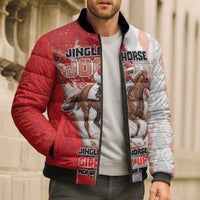 Horse Racing Christmas Bomber Puffer Jacket Giddy Up Pick Up Your Feet - Wonder Print Shop