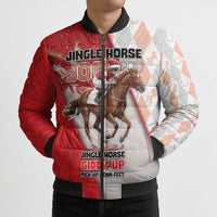 Horse Racing Christmas Bomber Puffer Jacket Giddy Up Pick Up Your Feet - Wonder Print Shop