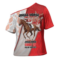 Horse Racing Christmas Cross Shoulder Shirt Giddy Up Pick Up Your Feet - Wonder Print Shop
