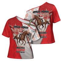 Horse Racing Christmas Cross Shoulder Shirt Giddy Up Pick Up Your Feet - Wonder Print Shop