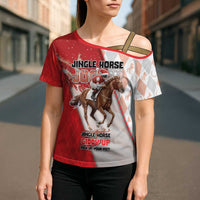 Horse Racing Christmas Cross Shoulder Shirt Giddy Up Pick Up Your Feet - Wonder Print Shop