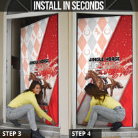Horse Racing Christmas Door Cover Giddy Up Pick Up Your Feet - Wonder Print Shop