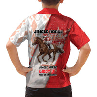 Horse Racing Christmas Family Matching Off Shoulder Maxi Dress and Hawaiian Shirt Giddy Up Pick Up Your Feet - Wonder Print Shop