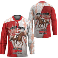 Horse Racing Christmas Hockey Jersey Giddy Up Pick Up Your Feet - Wonder Print Shop