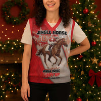 Horse Racing Christmas Knitted V-Neck Vest Giddy Up Pick Up Your Feet - Wonder Print Shop