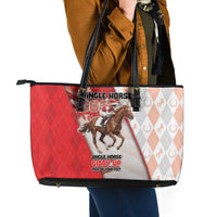 Horse Racing Christmas Leather Tote Bag Giddy Up Pick Up Your Feet - Wonder Print Shop