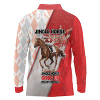Horse Racing Christmas Long Sleeve Polo Shirt Giddy Up Pick Up Your Feet - Wonder Print Shop