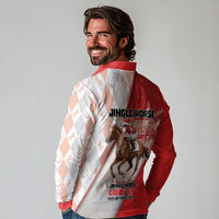 Horse Racing Christmas Long Sleeve Polo Shirt Giddy Up Pick Up Your Feet - Wonder Print Shop