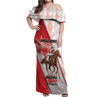 Horse Racing Christmas Off Shoulder Maxi Dress Giddy Up Pick Up Your Feet - Wonder Print Shop