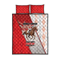 Horse Racing Christmas Quilt Bed Set Giddy Up Pick Up Your Feet - Wonder Print Shop