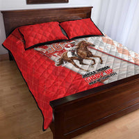 Horse Racing Christmas Quilt Bed Set Giddy Up Pick Up Your Feet - Wonder Print Shop