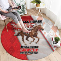 Horse Racing Christmas Round Carpet Giddy Up Pick Up Your Feet - Wonder Print Shop