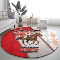 Horse Racing Christmas Round Carpet Giddy Up Pick Up Your Feet - Wonder Print Shop