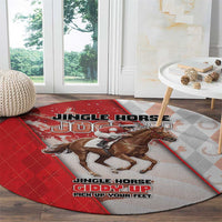 Horse Racing Christmas Round Carpet Giddy Up Pick Up Your Feet - Wonder Print Shop